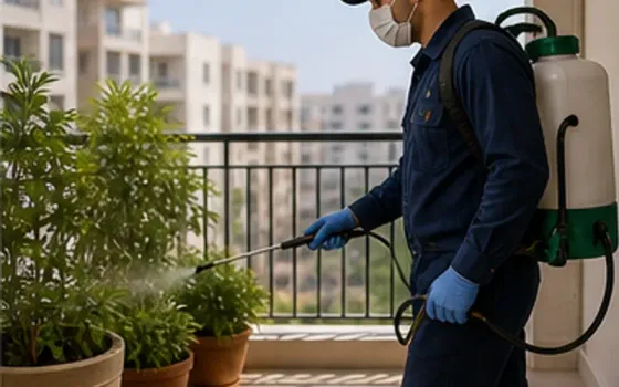 German Egypt Control technician carrying out mosquito control