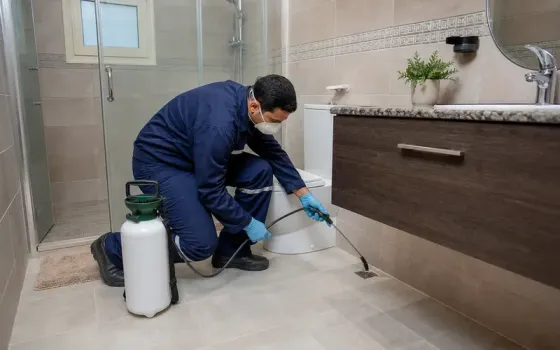 German Egypt Control technician carrying out silverfish control